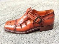 square toe semi-brogue handmade sandals (4)